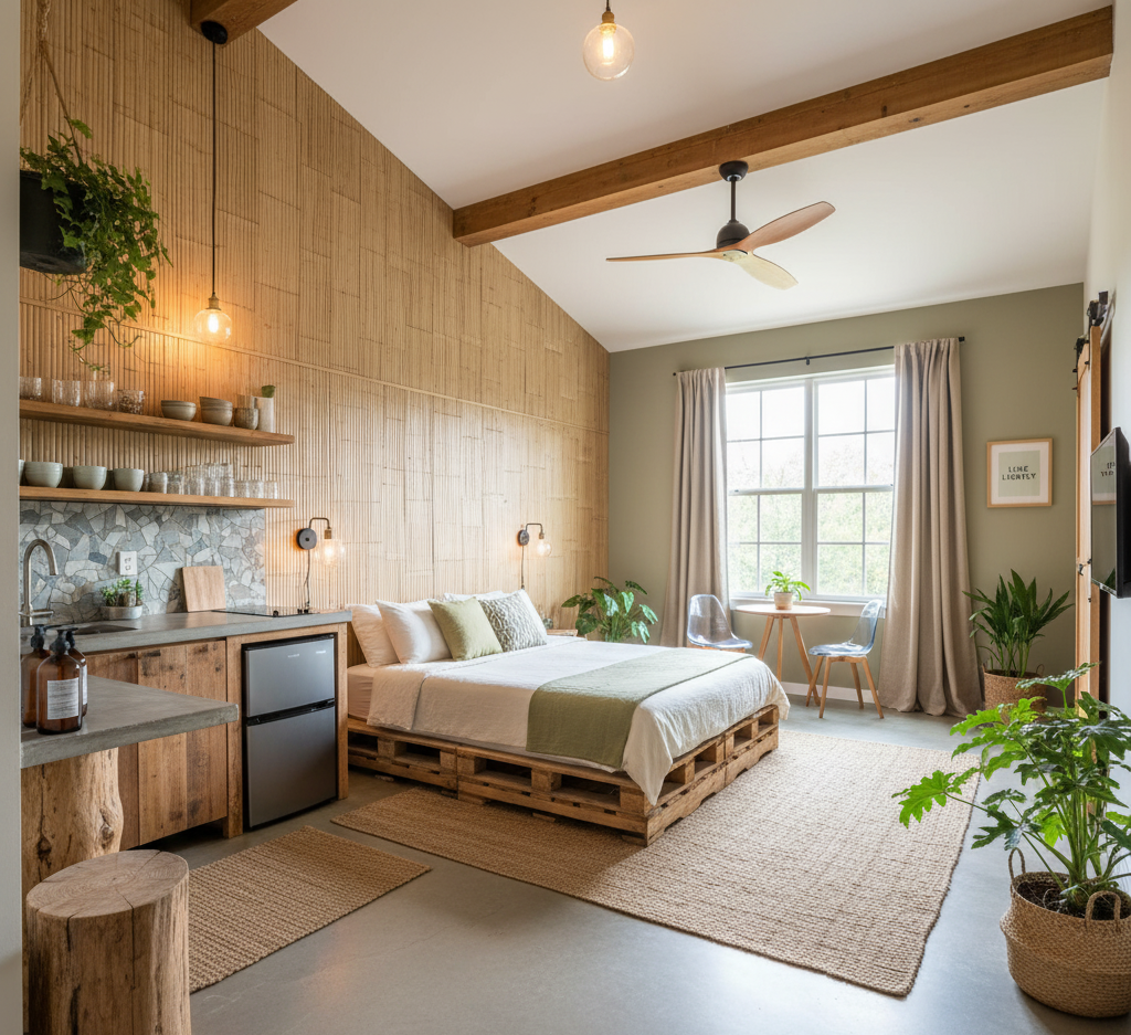 “Sustainable short-term rental with eco-friendly design”